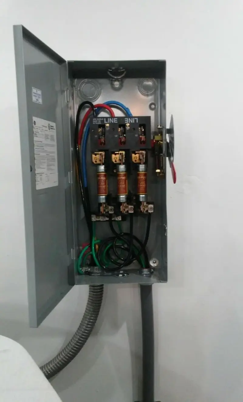 Three-phase disconnect switch installed for Electrical Wiring & Rewiring in Wallington